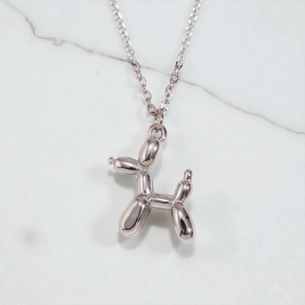✅NEW✅ Stainless Steel Balloon Dog Pendant Necklace (Silver)